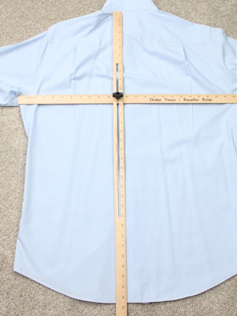 Jos A Bank Shirt Mens 16 1/2, 33 Blue Traveler's Tailored Fit Cotton Long Sleeve - Picture 8 of 11